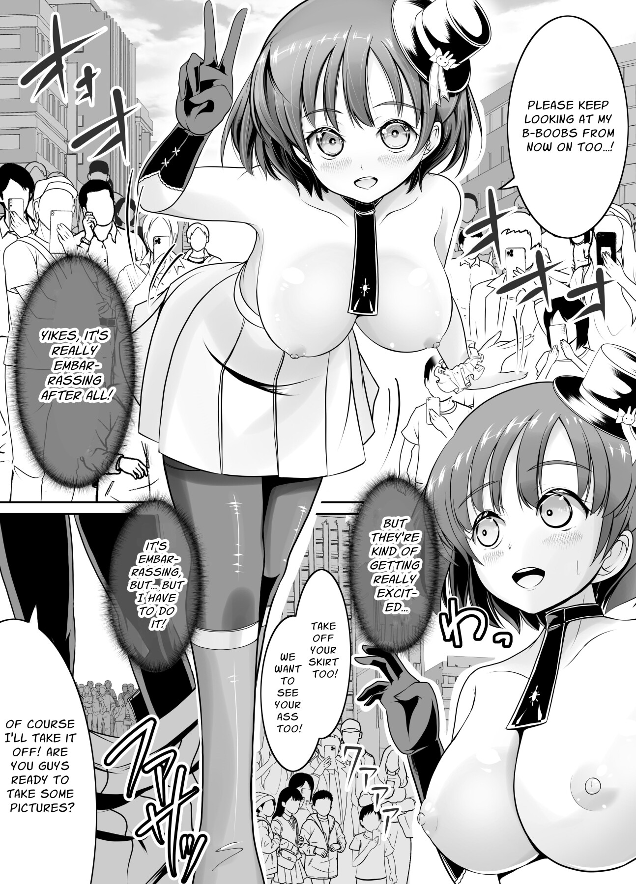 Hentai Manga Comic-Rookie Exhibitionist Idols: Fully Exposed Self-Introduction Livestream-Read-43